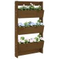 vidaXL Jardinera pared 3 niveles madera pino marrón miel 60x18,5x110cm vidaXL Jardinera pared 3 niveles madera pino marrón miel 60x18,5x110cm