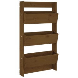 vidaXL Jardinera pared 3 niveles madera pino marrón miel 60x18,5x110cm