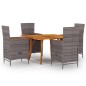 vidaXL Juego de comedor para jardín 5 piezas gris vidaXL Juego de comedor para jardín 5 piezas gris