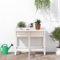 vidaXL Jardinera con tapa plegable madera maciza de pino blanca