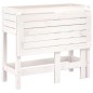 vidaXL Jardinera con tapa plegable madera maciza de pino blanca