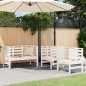 vidaXL Juego de muebles de jardín 3 pzas madera maciza de pino blanco vidaXL Juego de muebles de jardín 3 pzas madera maciza de pino blanco
