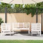 vidaXL Juego de muebles de jardín 3 pzas madera maciza de pino blanco vidaXL Juego de muebles de jardín 3 pzas madera maciza de pino blanco