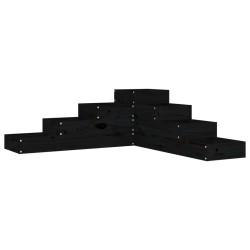 vidaXL Jardinera de 4 niveles madera maciza pino negra 106x104,5x36 cm
