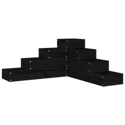 vidaXL Jardinera 4 niveles madera maciza de pino negra 80,5x79x36 cm