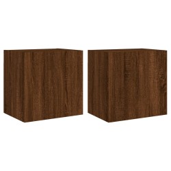 vidaXL Muebles de TV de pared 2 uds madera marrón roble 40,5x30x40 cm
