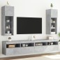 vidaXL Muebles de TV con luces LED 2 uds gris hormigón 30,5x30x90 cm vidaXL Muebles de TV con luces LED 2 uds gris hormigón 30,5x30x90 cm