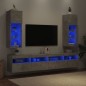 vidaXL Muebles de TV con luces LED 2 uds gris hormigón 30,5x30x90 cm vidaXL Muebles de TV con luces LED 2 uds gris hormigón 30,5x30x90 cm