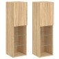 vidaXL Muebles de TV con luces LED 2 uds roble Sonoma 30,5x30x102 cm vidaXL Muebles de TV con luces LED 2 uds roble Sonoma 30,5x30x102 cm