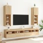 vidaXL Muebles de TV con luces LED 2 uds roble Sonoma 30,5x30x102 cm vidaXL Muebles de TV con luces LED 2 uds roble Sonoma 30,5x30x102 cm