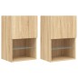 vidaXL Muebles de TV con luces LED 2 uds roble Sonoma 40,5x30x60 cm