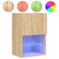 vidaXL Muebles de TV con luces LED 2 uds roble Sonoma 40,5x30x60 cm