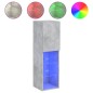 vidaXL Muebles de TV con luces LED 2 uds gris hormigón 30,5x30x102 cm