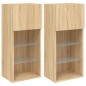 vidaXL Muebles de TV con luces LED 2 uds roble Sonoma 40,5x30x90 cm
