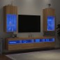 vidaXL Muebles de TV con luces LED 2 uds roble Sonoma 40,5x30x90 cm