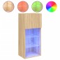 vidaXL Muebles de TV con luces LED 2 uds roble Sonoma 40,5x30x90 cm
