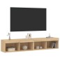 vidaXL Muebles de TV con luces LED 2 uds roble Sonoma 80x30x30 cm
