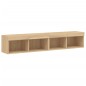 vidaXL Muebles de TV con luces LED 2 uds roble Sonoma 80x30x30 cm