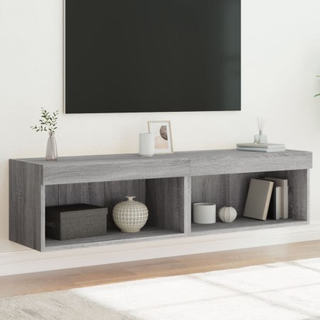 vidaXL Mueble de TV con luces LED gris Sonoma 60x30x30 cm