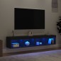 vidaXL Muebles de TV con luces LED 2 uds negro 80x30x30 cm vidaXL Muebles de TV con luces LED 2 uds negro 80x30x30 cm