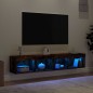 vidaXL Muebles de TV con luces LED 2 uds roble ahumado 80x30x30 cm vidaXL Muebles de TV con luces LED 2 uds roble ahumado 80x30x30 cm