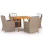 vidaXL Juego de comedor para jardín 5 piezas marrón vidaXL Juego de comedor para jardín 5 piezas marrón