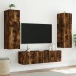 vidaXL Mueble de TV de pared con luces LED roble ahumado 60x35x31 cm