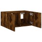 vidaXL Mueble de TV de pared con luces LED roble ahumado 60x35x31 cm