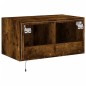 vidaXL Mueble de TV de pared con luces LED roble ahumado 60x35x31 cm