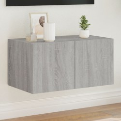 vidaXL Mueble de TV de pared con luces LED gris Sonoma 60x35x31 cm