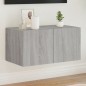 vidaXL Mueble de TV de pared con luces LED gris Sonoma 60x35x31 cm vidaXL Mueble de TV de pared con luces LED gris Sonoma 60x35x31 cm