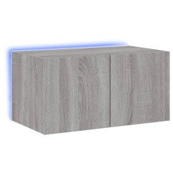 vidaXL Mueble de TV de pared con luces LED gris Sonoma 60x35x31 cm