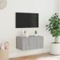 vidaXL Mueble de TV de pared con luces LED gris Sonoma 60x35x31 cm vidaXL Mueble de TV de pared con luces LED gris Sonoma 60x35x31 cm