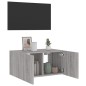 vidaXL Mueble de TV de pared con luces LED gris Sonoma 60x35x31 cm vidaXL Mueble de TV de pared con luces LED gris Sonoma 60x35x31 cm