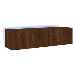 vidaXL Muebles de TV de pared luces LED 2 uds marrón roble 60x35x31 cm