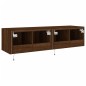 vidaXL Muebles de TV de pared luces LED 2 uds marrón roble 60x35x31 cm vidaXL Muebles de TV de pared luces LED 2 uds marrón roble 60x35x31 cm
