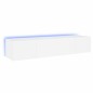 vidaXL Muebles de TV de pared con luces LED 2 uds blanco 80x35x31 cm