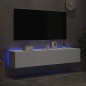 vidaXL Muebles de TV de pared con luces LED 2 uds blanco 80x35x31 cm
