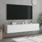 vidaXL Muebles de TV de pared con luces LED 2 uds blanco 80x35x31 cm