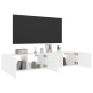 vidaXL Muebles de TV de pared con luces LED 2 uds blanco 80x35x31 cm