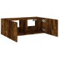 vidaXL Mueble de TV de pared con luces LED roble ahumado 80x35x31 cm