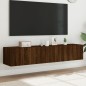 vidaXL Muebles TV de pared luces LED 2 uds marrón roble 80x35x31 cm vidaXL Muebles TV de pared luces LED 2 uds marrón roble 80x35x31 cm