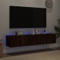 vidaXL Muebles TV de pared luces LED 2 uds marrón roble 80x35x31 cm vidaXL Muebles TV de pared luces LED 2 uds marrón roble 80x35x31 cm