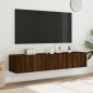 vidaXL Muebles TV de pared luces LED 2 uds marrón roble 80x35x31 cm vidaXL Muebles TV de pared luces LED 2 uds marrón roble 80x35x31 cm