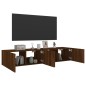 vidaXL Muebles TV de pared luces LED 2 uds marrón roble 80x35x31 cm vidaXL Muebles TV de pared luces LED 2 uds marrón roble 80x35x31 cm