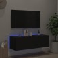 vidaXL Mueble de TV de pared con luces LED negro 100x35x31 cm vidaXL Mueble de TV de pared con luces LED negro 100x35x31 cm