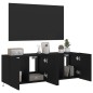 vidaXL Muebles de TV de pared con luces LED 2 uds negro 60x35x41 cm 