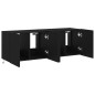 vidaXL Muebles de TV de pared con luces LED 2 uds negro 60x35x41 cm 