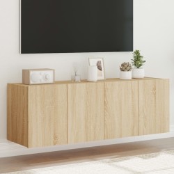 vidaXL Muebles de TV de pared luces LED 2 uds roble Sonoma 60x35x41 cm