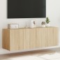 vidaXL Muebles de TV de pared luces LED 2 uds roble Sonoma 60x35x41 cm